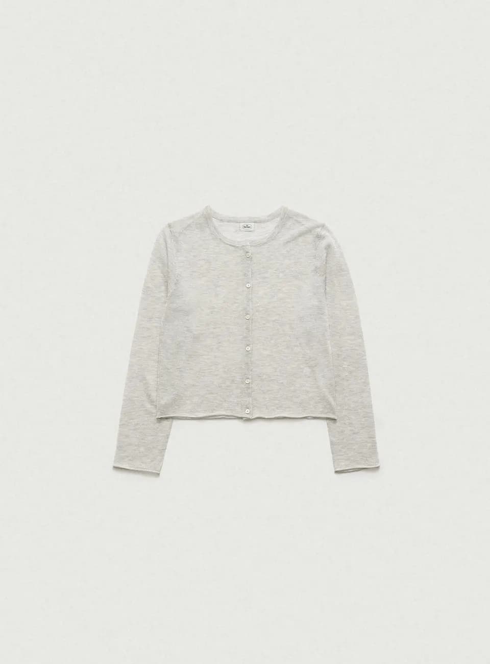 Hyled Linen Button Cardigan_Light Grey