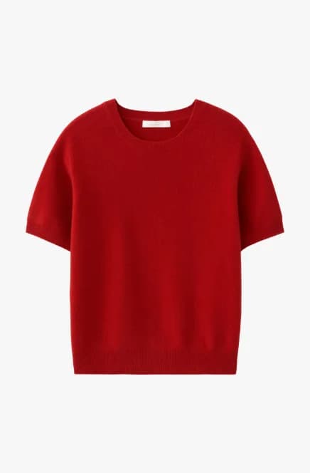 Short-sleeve knit T-shirt